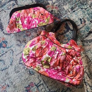 Vera Bradley Millie Vintage Rose Handbag Set